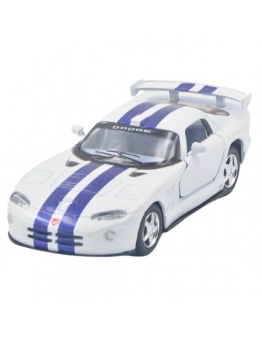 Dodge viper GTS blanco con rayas azules - Escala 1:36- Artículos de colección