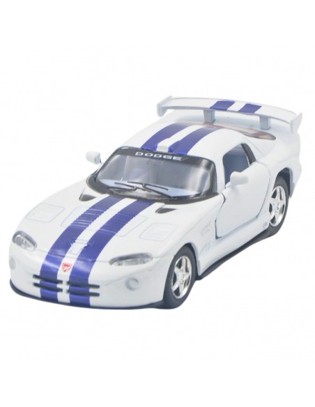 Dodge viper GTS blanco con rayas azules - Escala 1:36- Artículos de colección