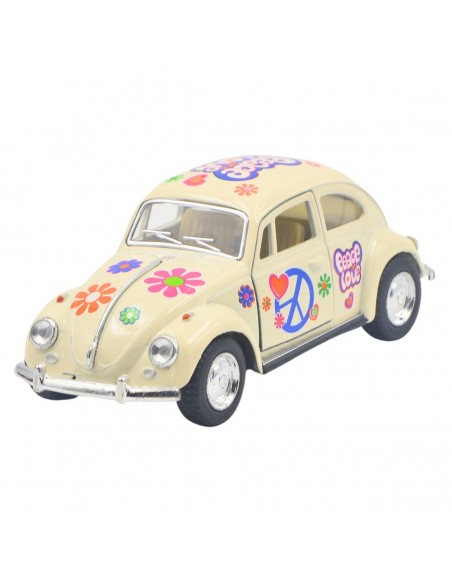 Volkswagen Classical Bettle blanco peace and love Escala 1:32 - Artículos de colección