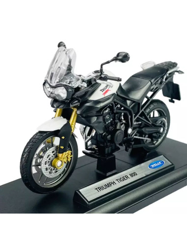 Triumph Tiger 800 blanca - Escala 1:18- Artículos de colección